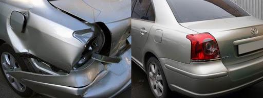 Фото пример до и после кузовного ремонта Тойота